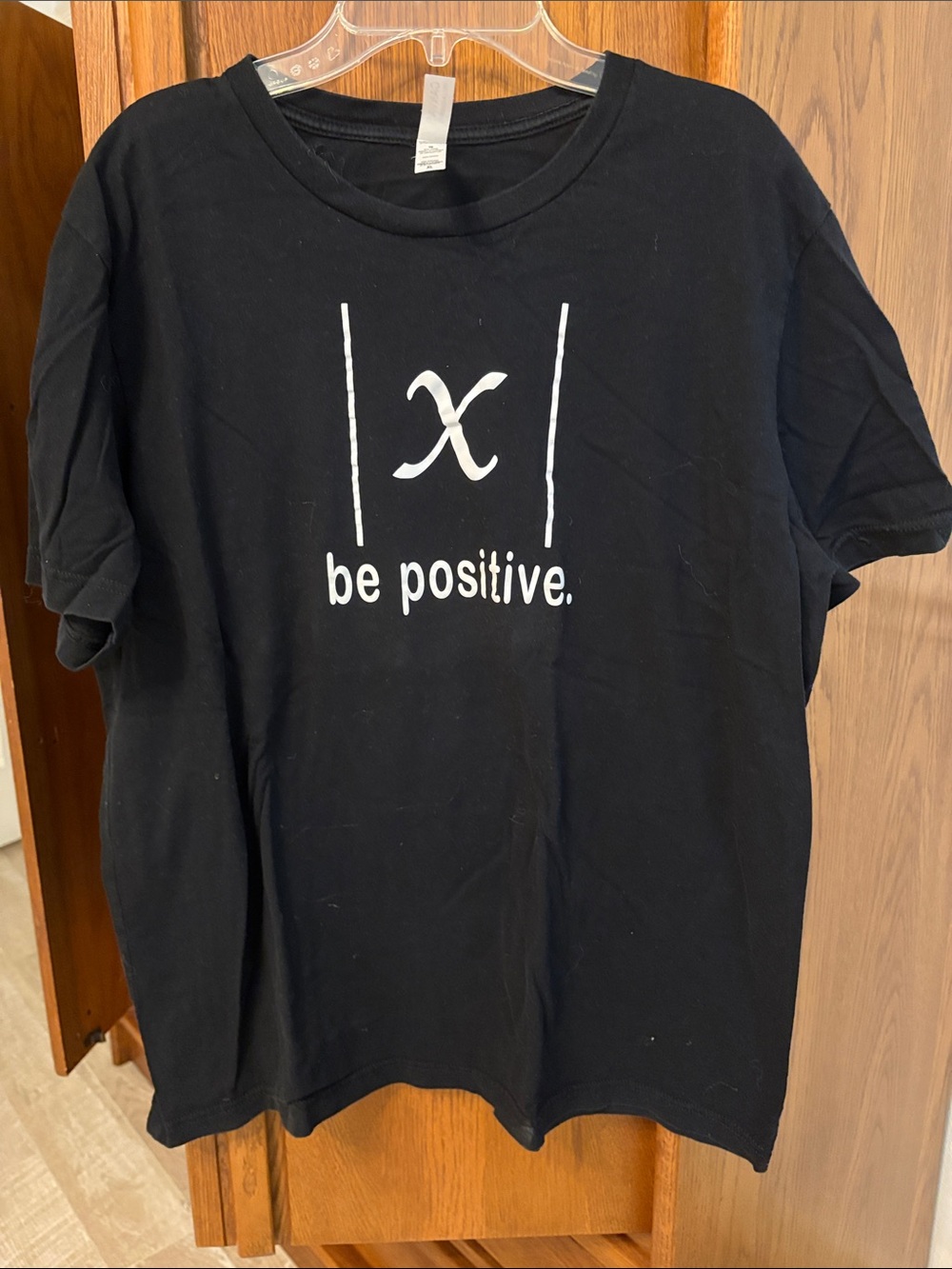 Bella Canvas Black Tee with White 'be positive.' Graphic